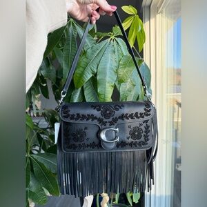 Coach Beaded Fringe Tabby 26 Full Grain Leather Holiday Collection 2025